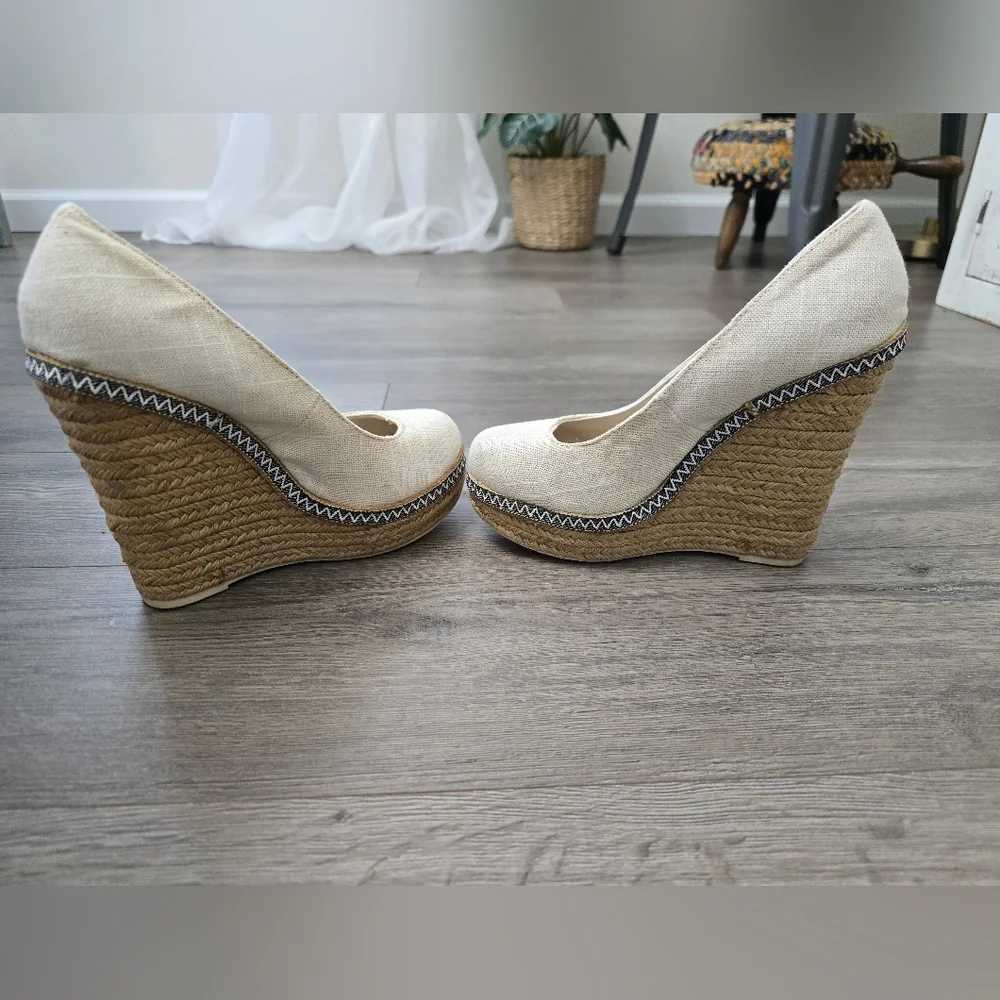 Call It Spring Canvas Espadrilles Wedge Platform Size 7.5